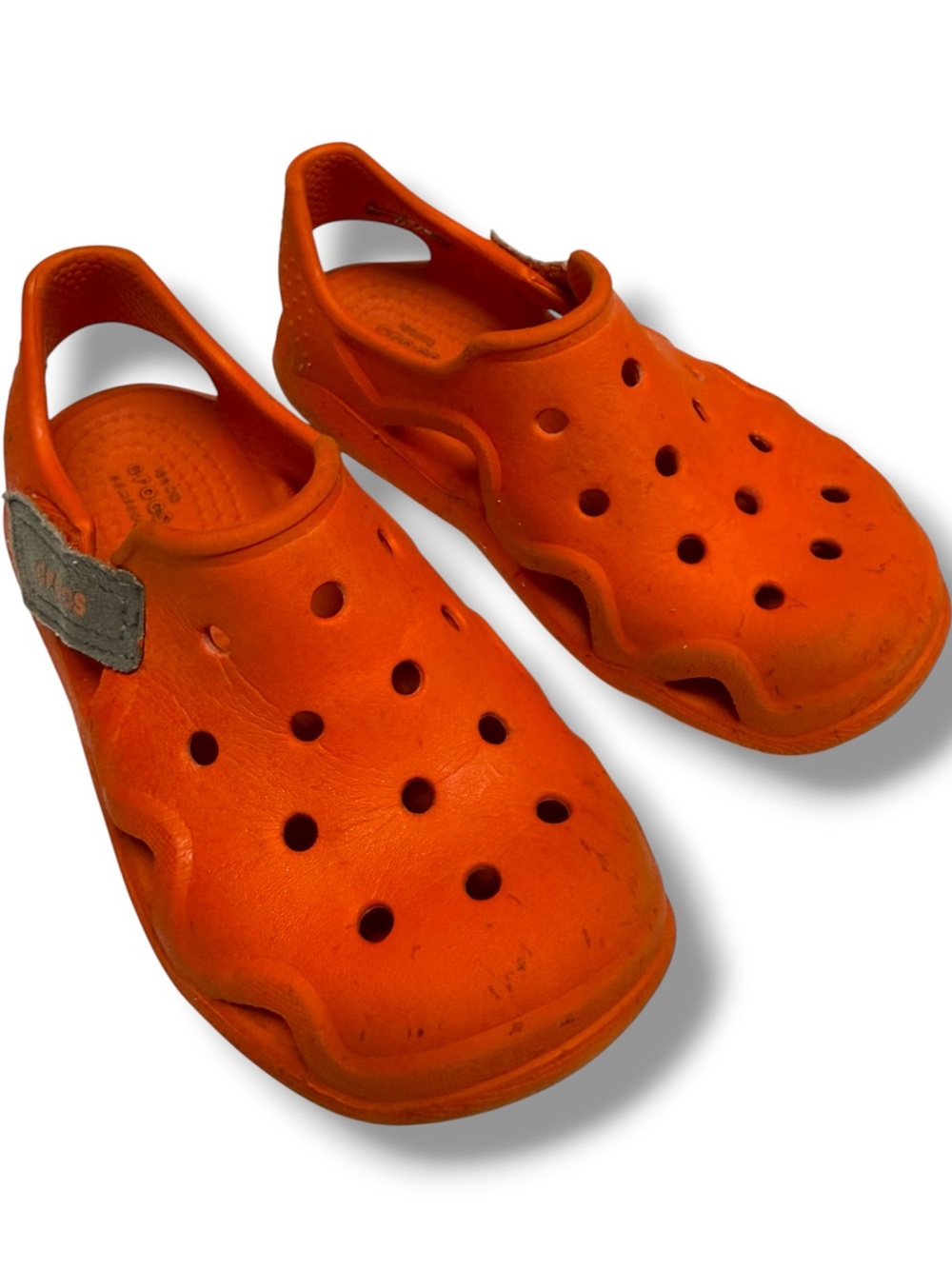 Crocs Kids Swiftwater Expedition Orange Water Sandals C10 Hook Loop 10